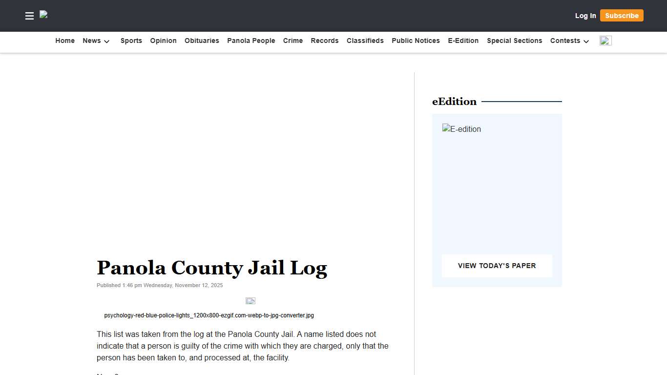 Panola County Jail Log The Panolian